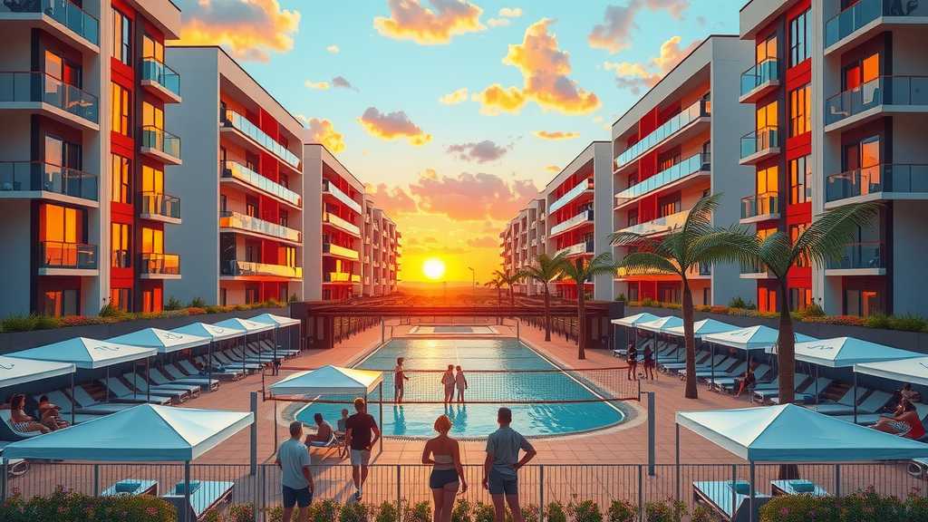 complejo-de-apartamentos-lujoso-al-atardecer