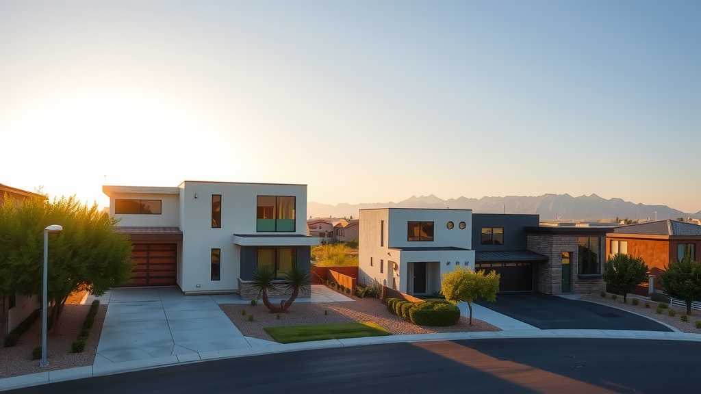 casas-modernas-en-el-valle-de-las-vegas-al-atardecer