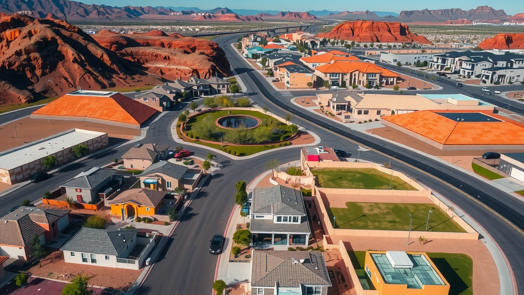 Aerial view of a residential community in Las Vegas.