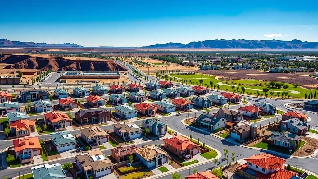 Aerial view of new housing developments in las vegas