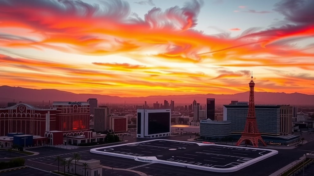 Sunset over las vegas skyline