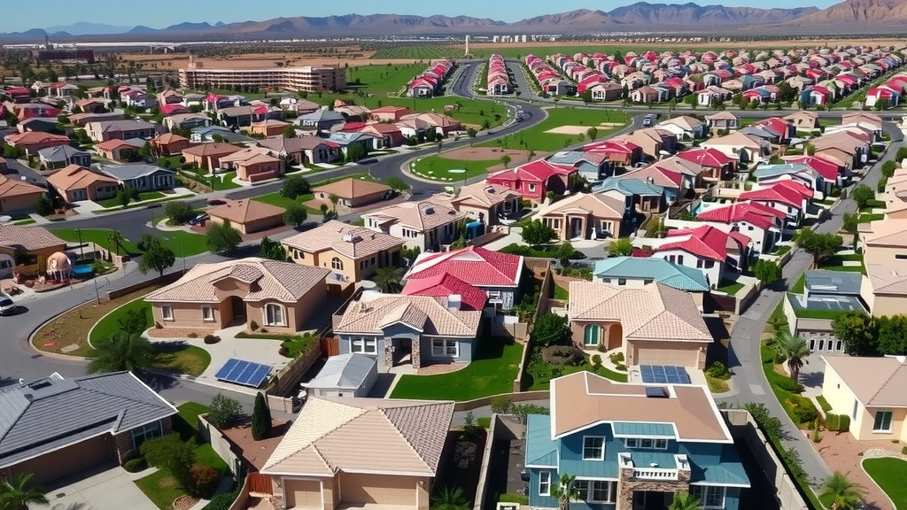 Aerial view of las vegas housing landscape showcasing new developments