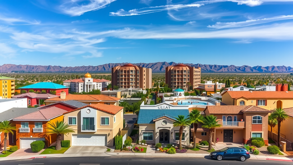 Las vegas neighborhood with real estate properties
