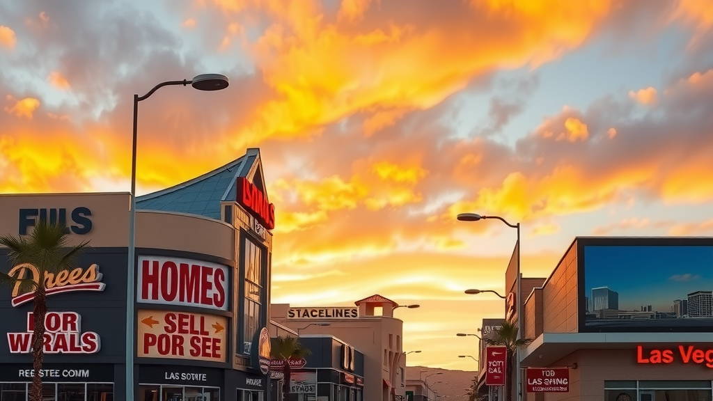 Las vegas real estate market at sunset
