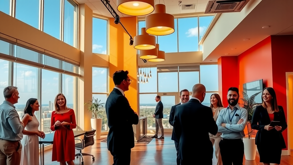 Las vegas real estate office energetic and professional environment