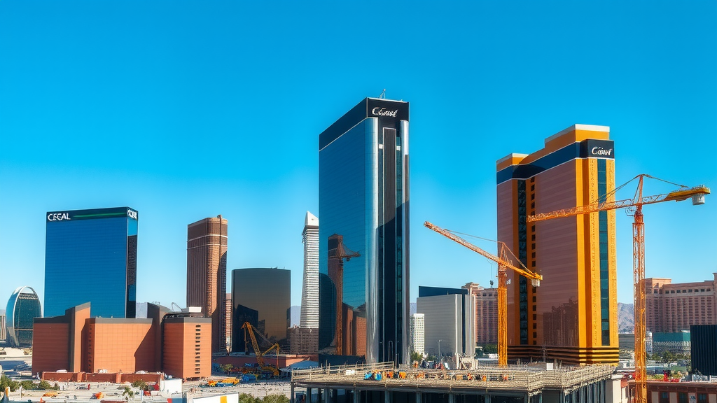 Las vegas skyline with real estate development
