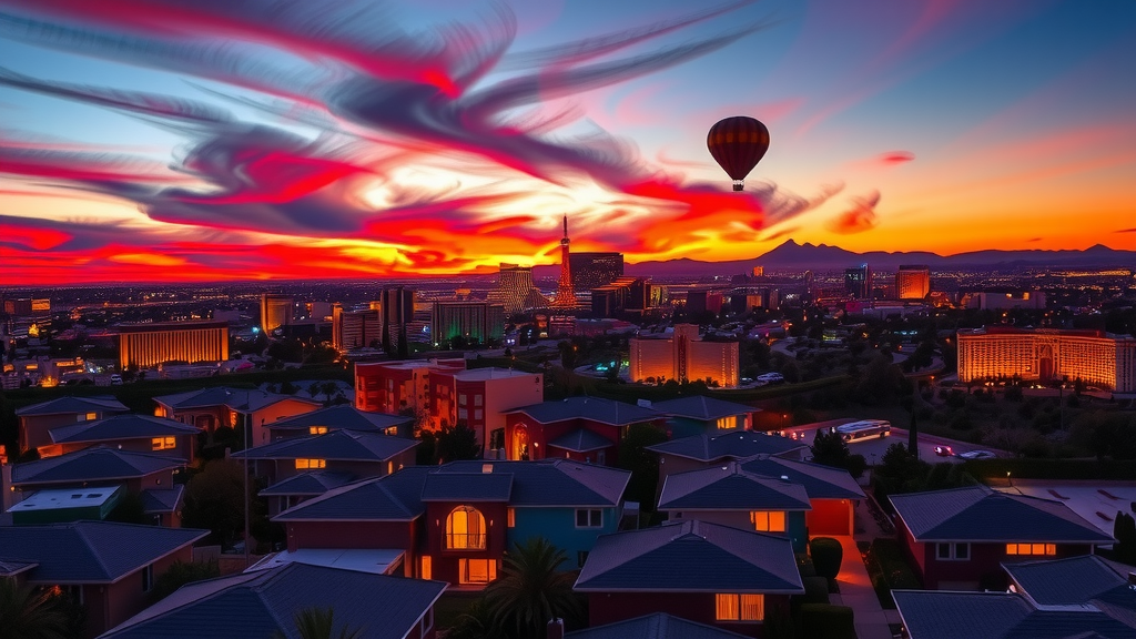 Las vegas sunset skyline