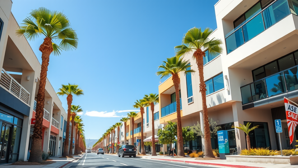 Street view of modern homes in las vegas