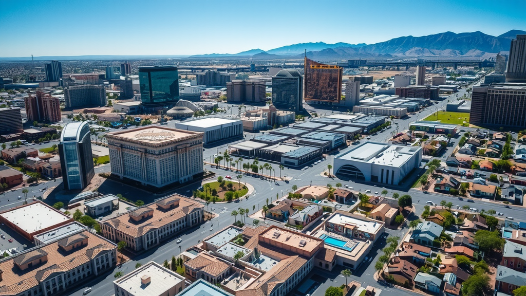 Aerial view of contrasting neighborhoods in las vegas