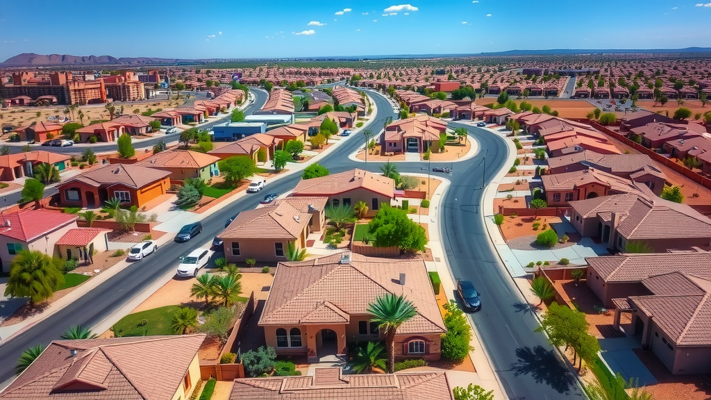 Aerial view of newly developed residential areas in las vegas