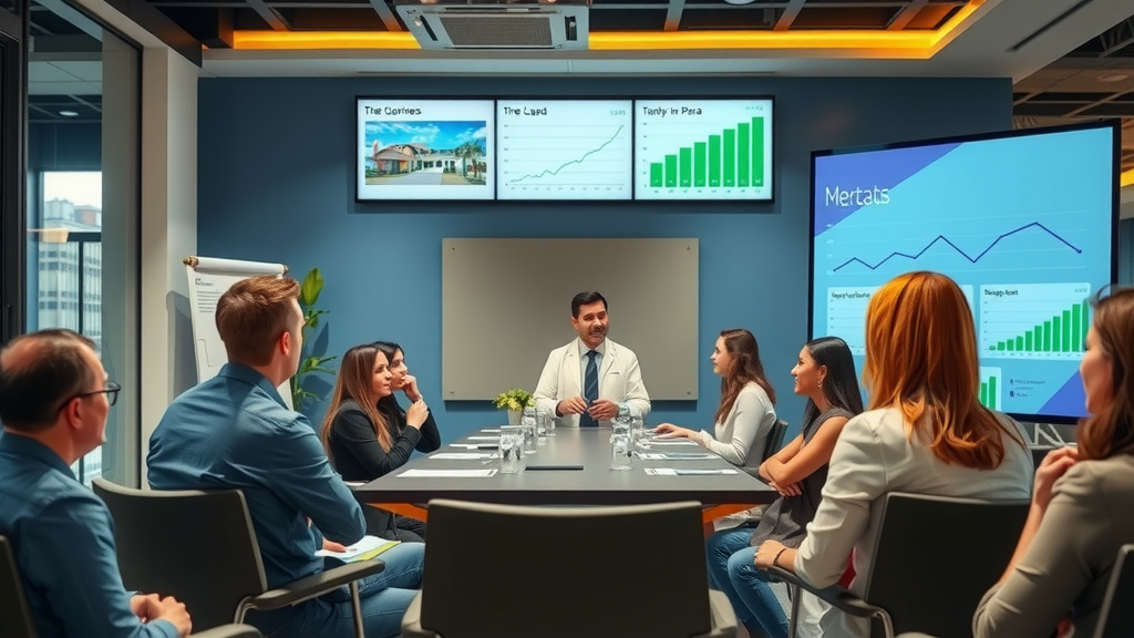 Agente inmobiliario en oficina