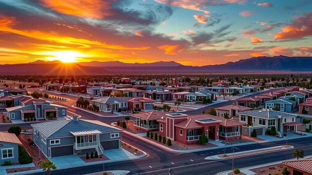 An aerial view of new housing developments in summerlin las vegas