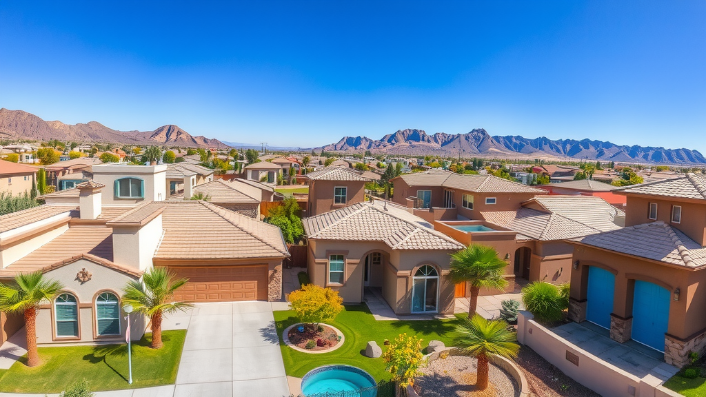 Comunidad moderna en las vegas casas y paisajes naturales