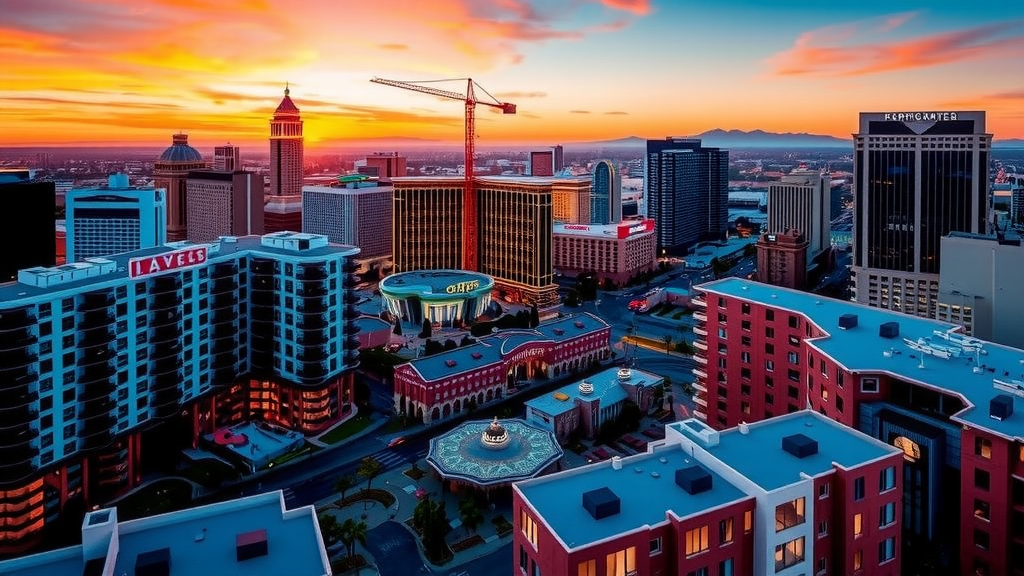 Las vegas skyline with luxury apartments