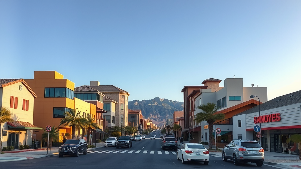 Market scene in las vegas real estate context with modern homes