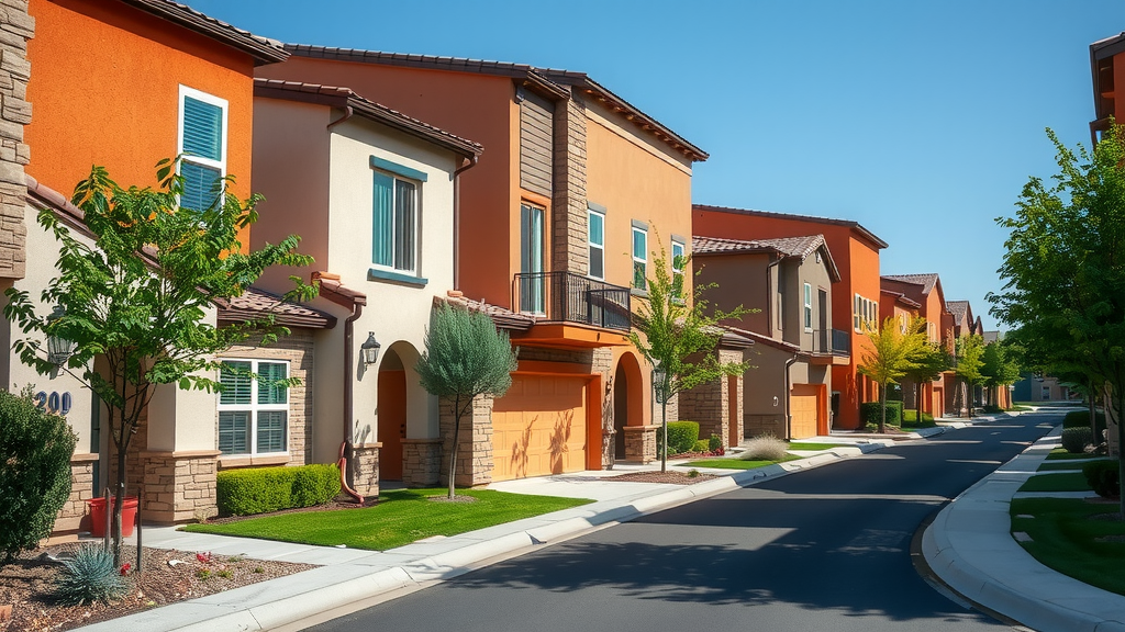 Modern townhomes in las vegas neighborhood
