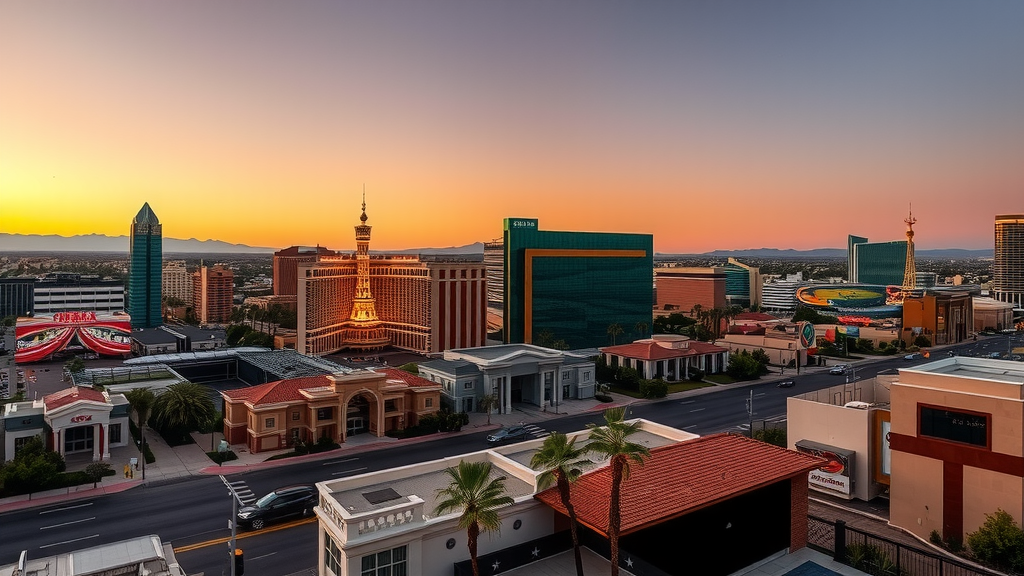 Panorymica de las vegas al atardecer