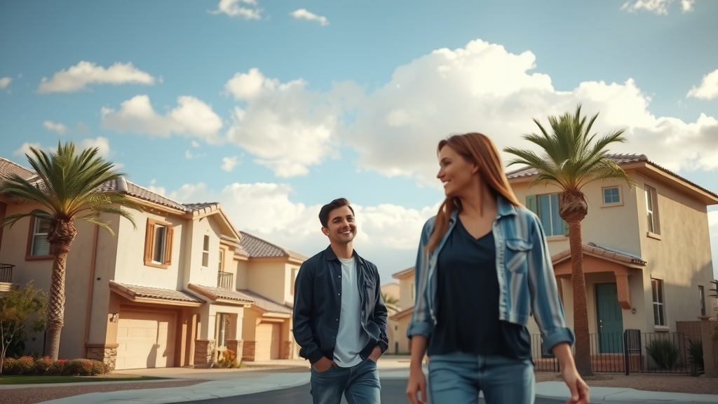 Vecindario de las vegas con casas modernas