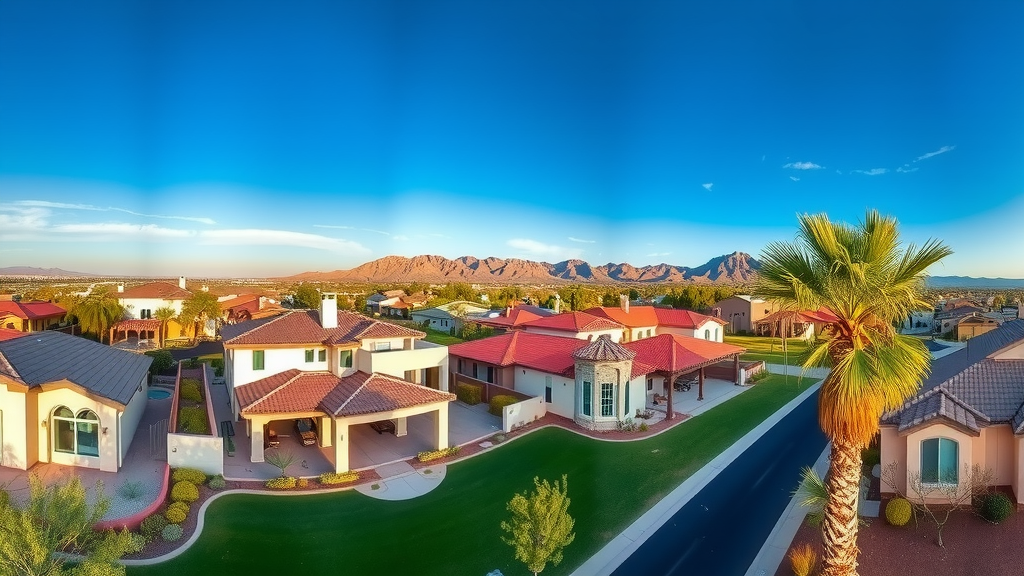 Vecindario moderno en las vegas con casas de lujo