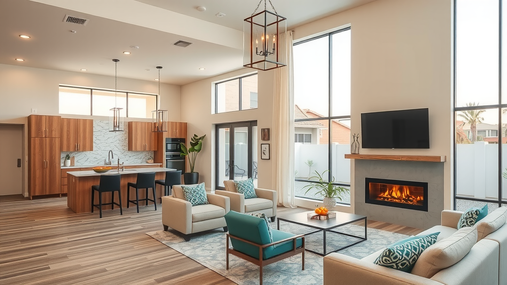 Interior of a las vegas townhome living room bright and modern