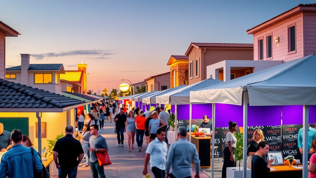 Mercado inmobiliario en las vegas durante el dya mostrando casas modernas