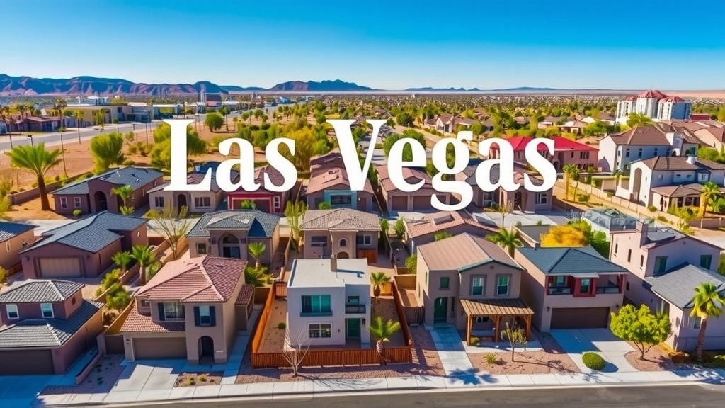Modern residential area in las vegas emphasizing availability of houses