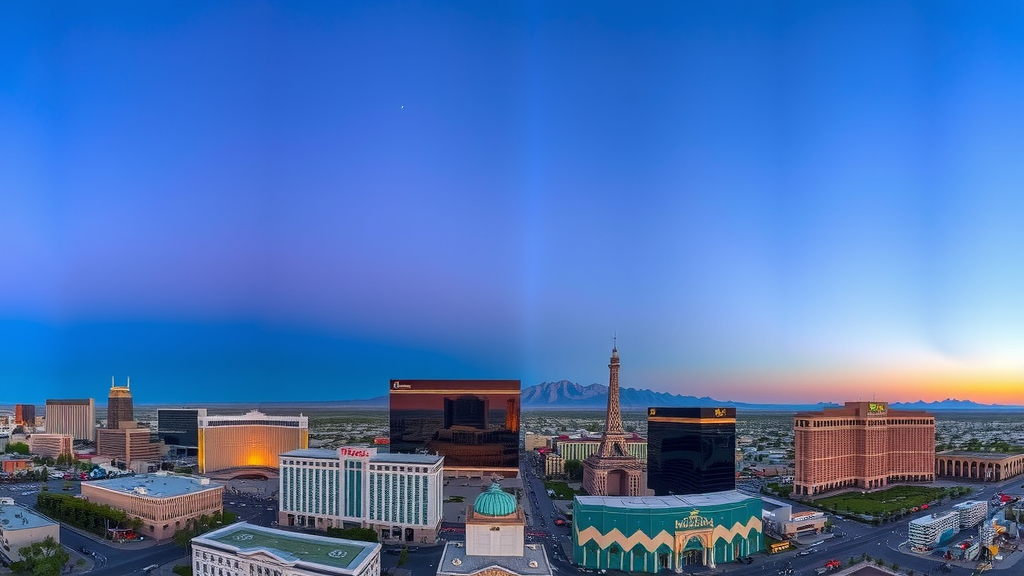 Panorymica de urbanizaciyn moderna en las vegas con rascacielos
