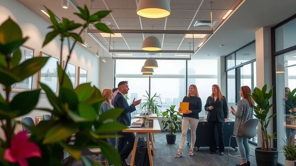 Real estate agents collaborating in an office