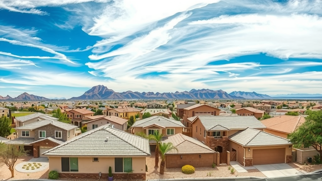 Vecindario en las vegas con nuevas casas