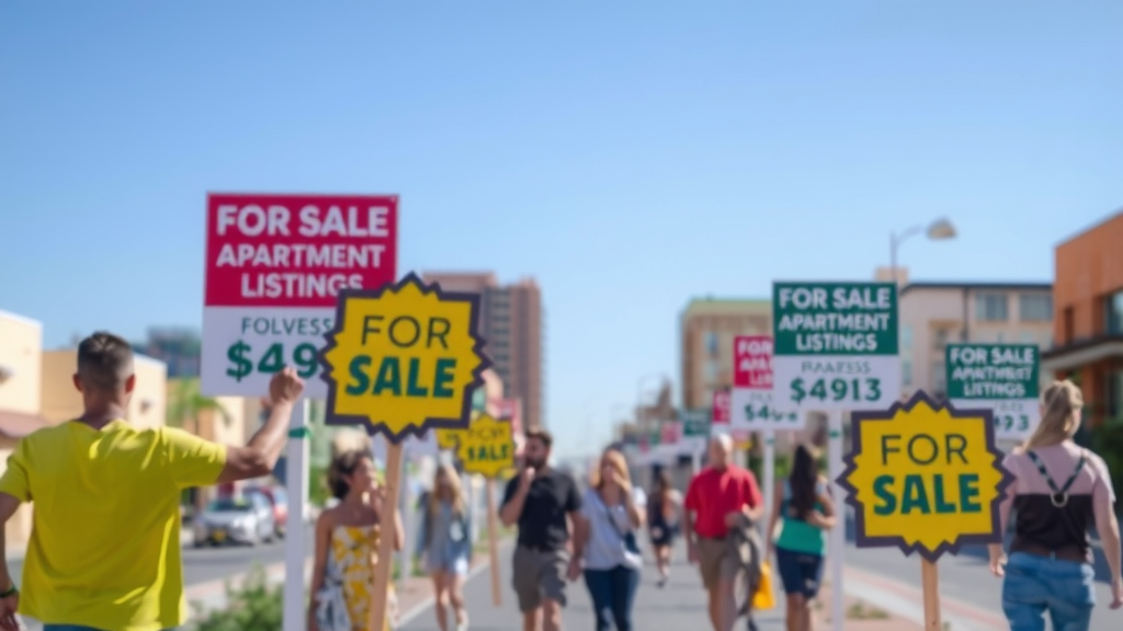 Vibrant street scene in las vegas with buyers looking at properties