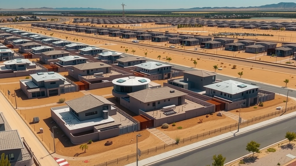 Aerial view of new housing development in Las Vegas.