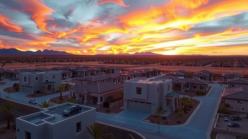 An aerial view of new residential developments in las vegas