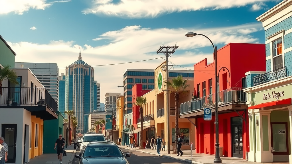Downtown las vegas with new residential developments