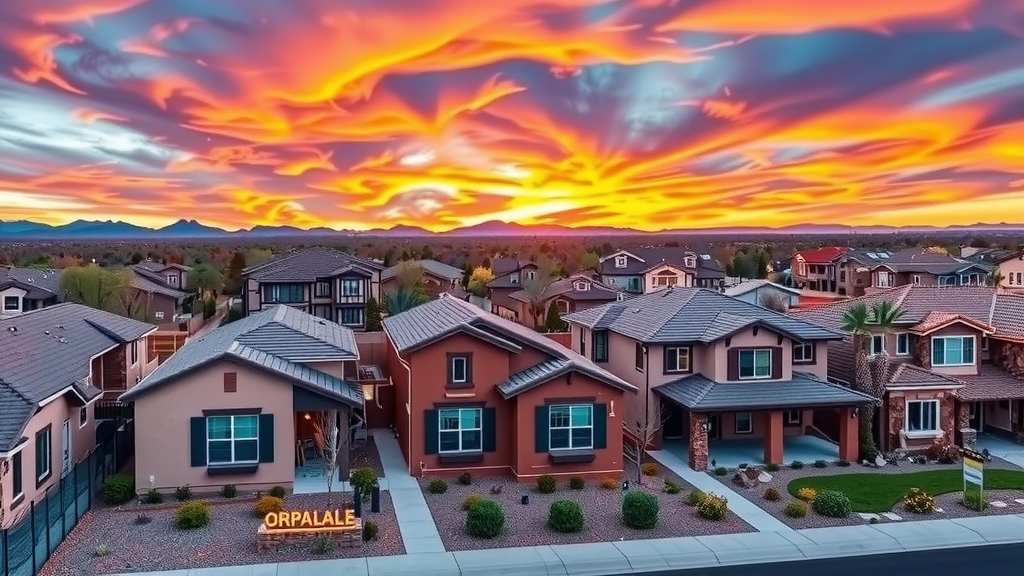Las vegas real estate development at sunset