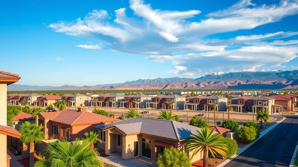 Modern residential area in las vegas with new housing developments