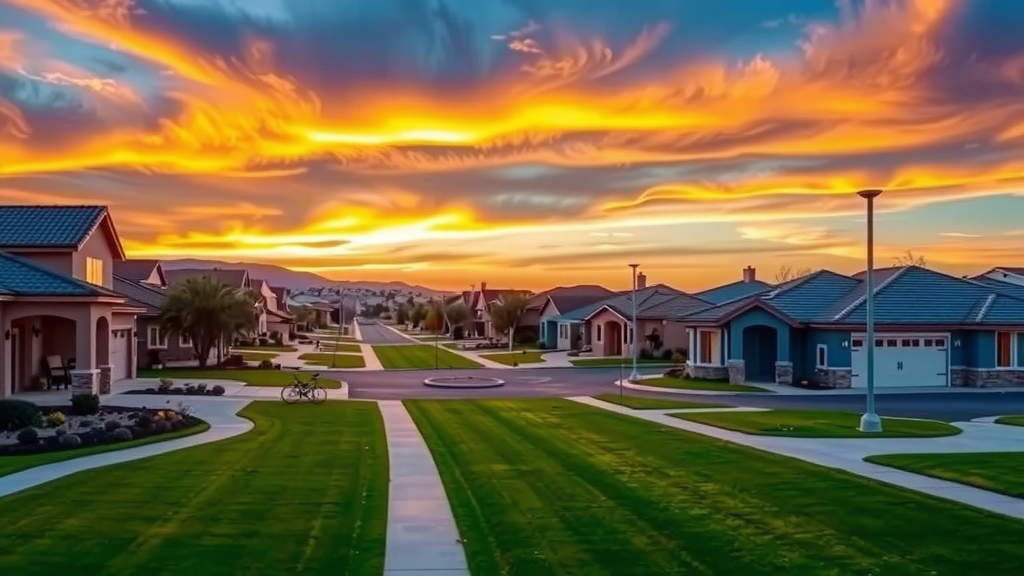 Suburbia in las vegas at sunset showcasing the beauty of residential life
