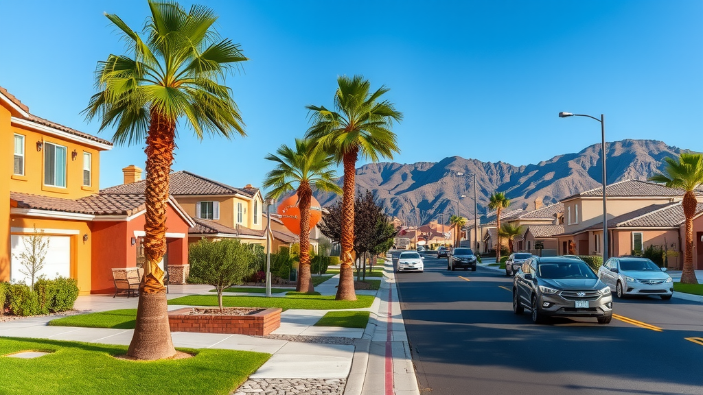 Summerlin residential area with modern architecture under clear skies