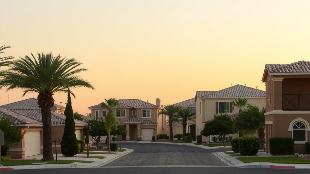 Vecindario residencial en las vegas con casas modernas