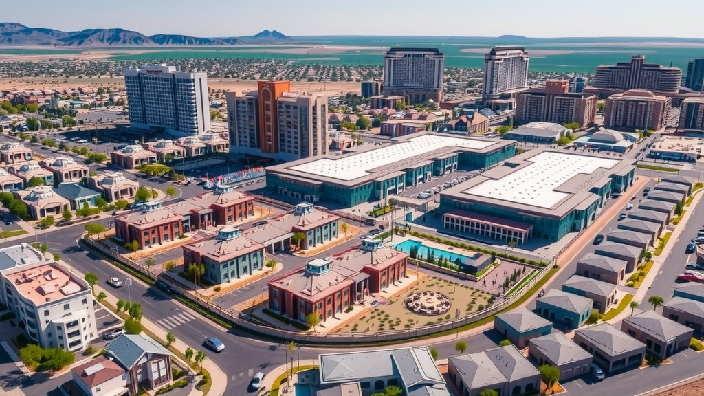 Vista ayrea de las vegas con nuevos desarrollos residenciales en summerlin