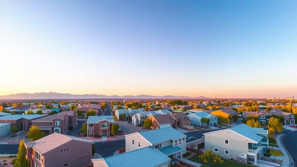 Vista ayrea de un vecindario en las vegas con casas modernas