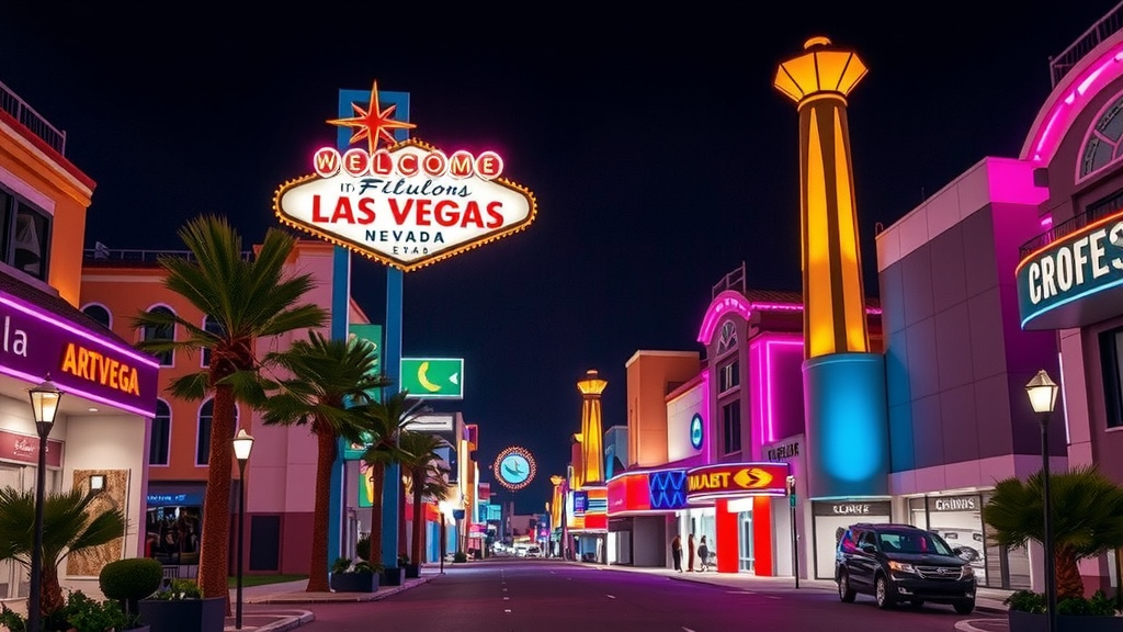 Vista de un barrio de condyminos en las vegas al atardecer