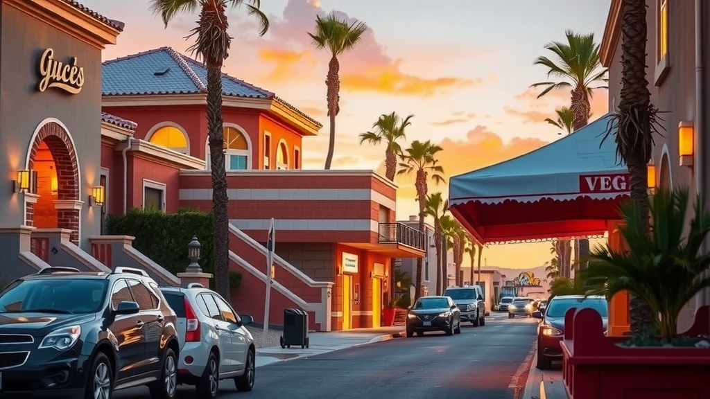 Vista de un vecindario en las vegas con casas modernas