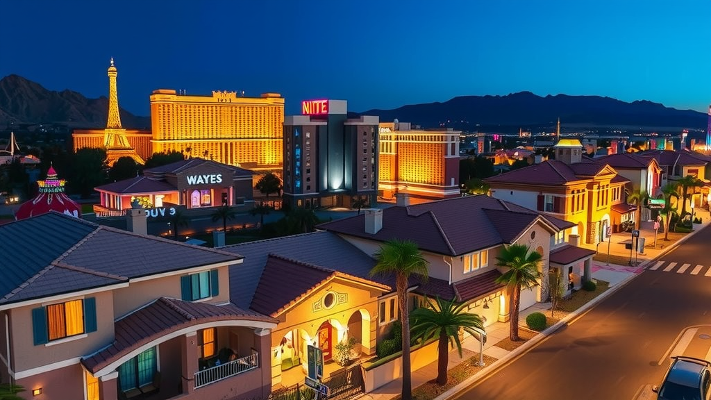 Las vegas atardecer con mejora de propiedades