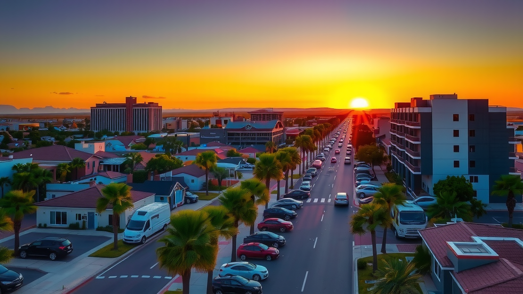 Residential area in las vegas during sunset