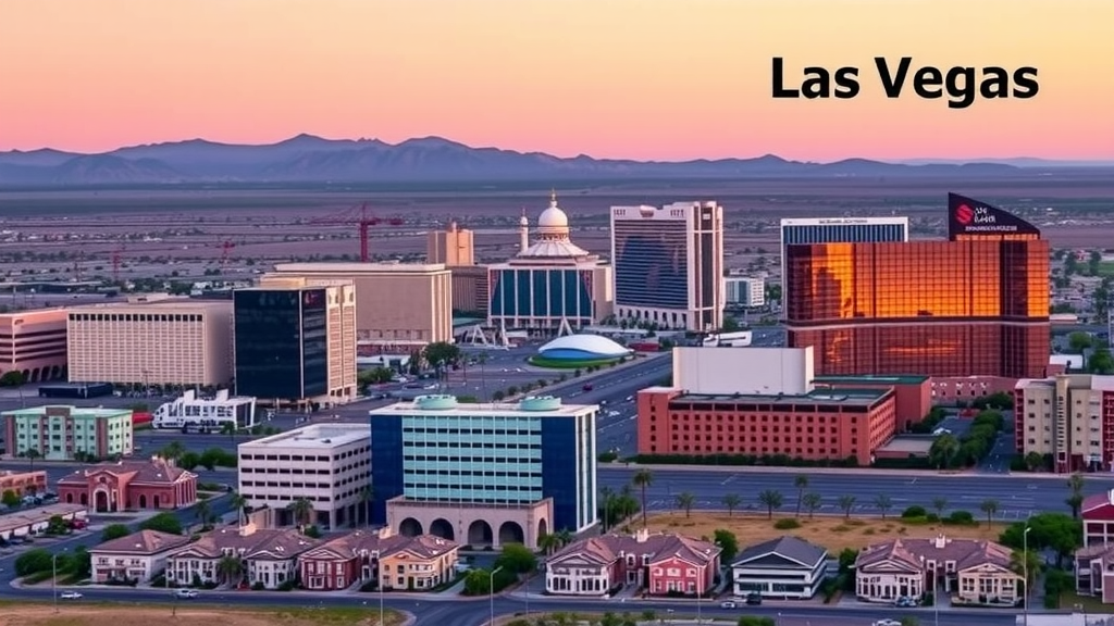 The stunning skyline of las vegas at sunset reflecting the real estate market