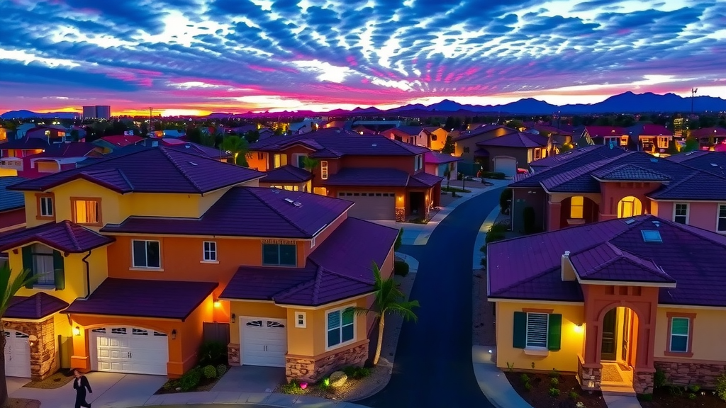 Vecindario en las vegas con casas modernas