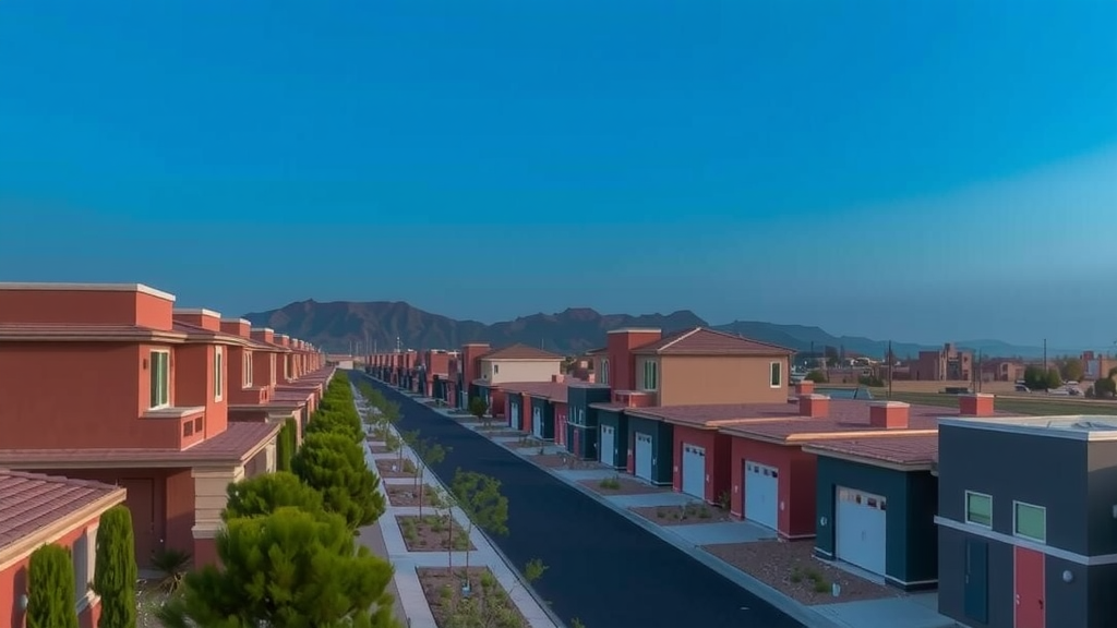 Vecindario en las vegas con condominios y casas modernas