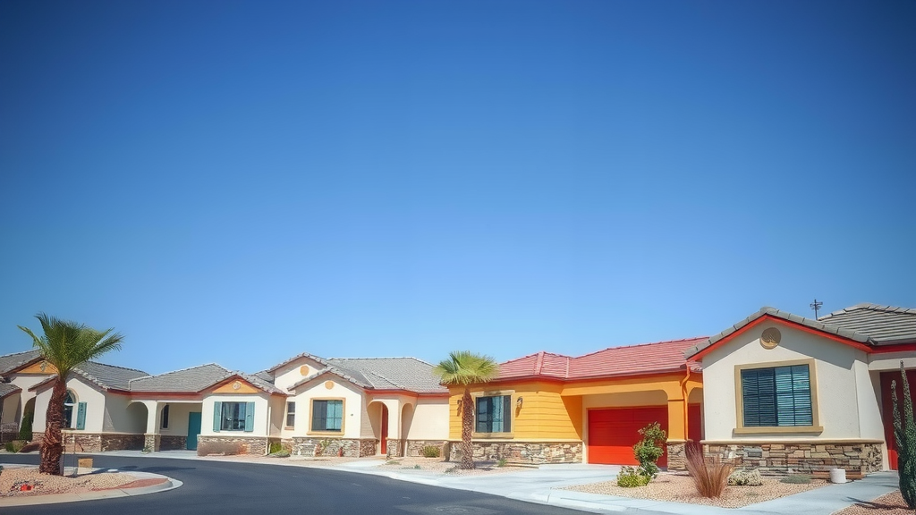 Vecindario moderno en las vegas con casas y paisaje natural