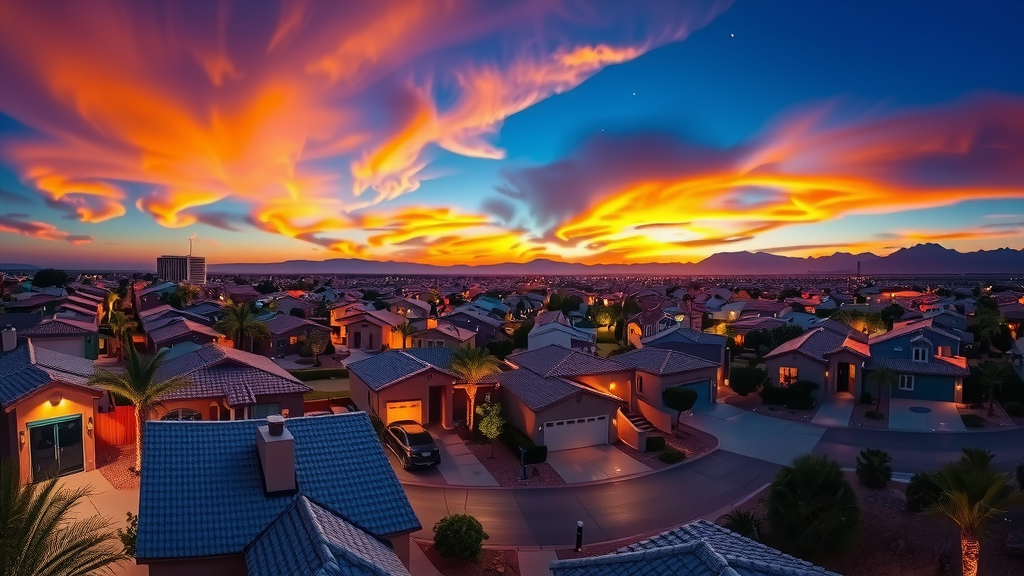 Barrio residencial moderno en las vegas