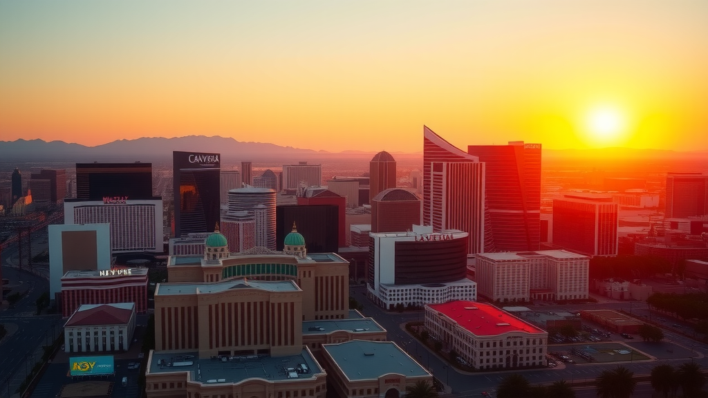 The Las Vegas skyline with new real estate projects emerging.